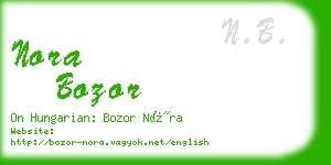 nora bozor business card